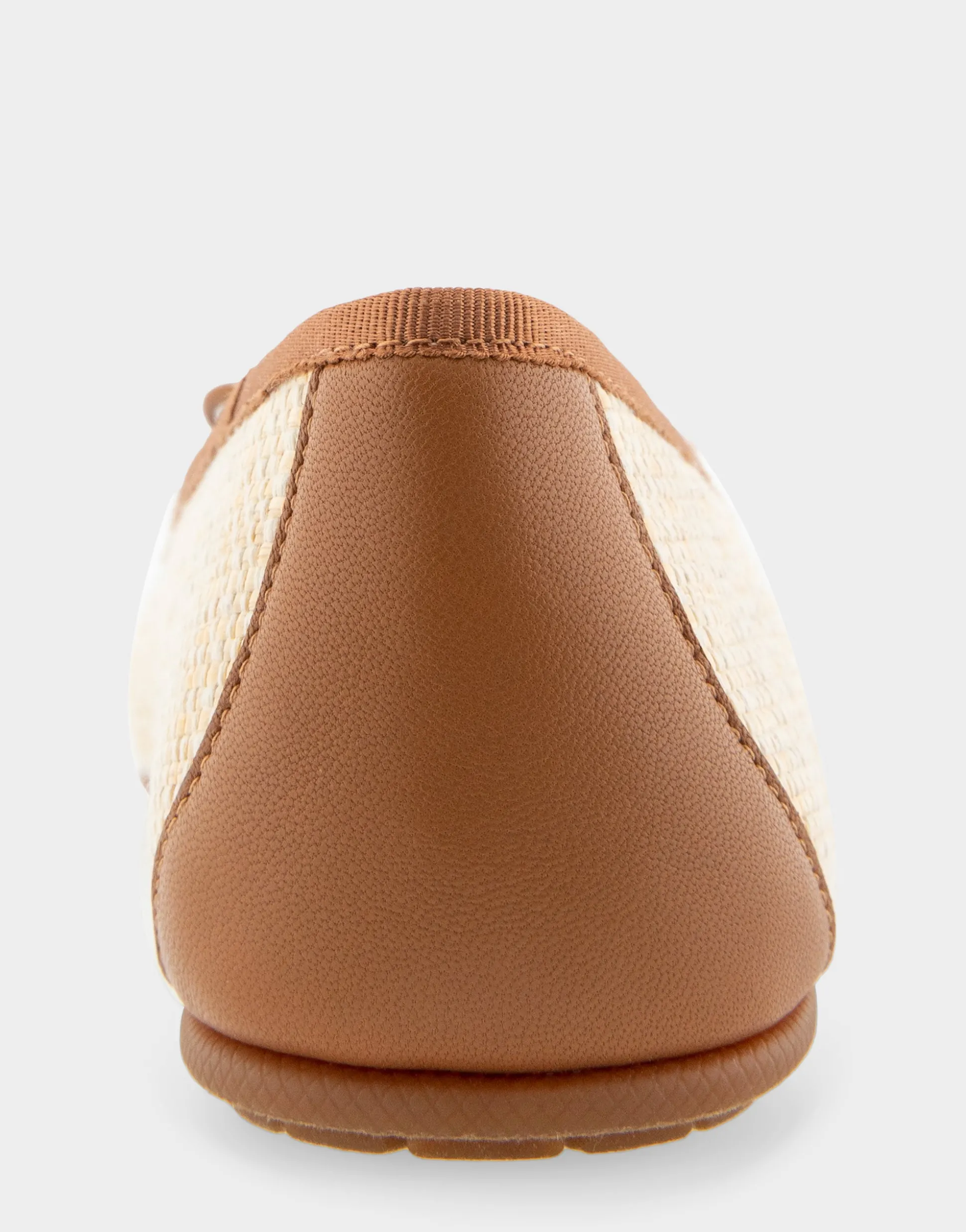 Comfortable Women's Ballet Flat in Natural Raffia Combo Raffia Fabric
