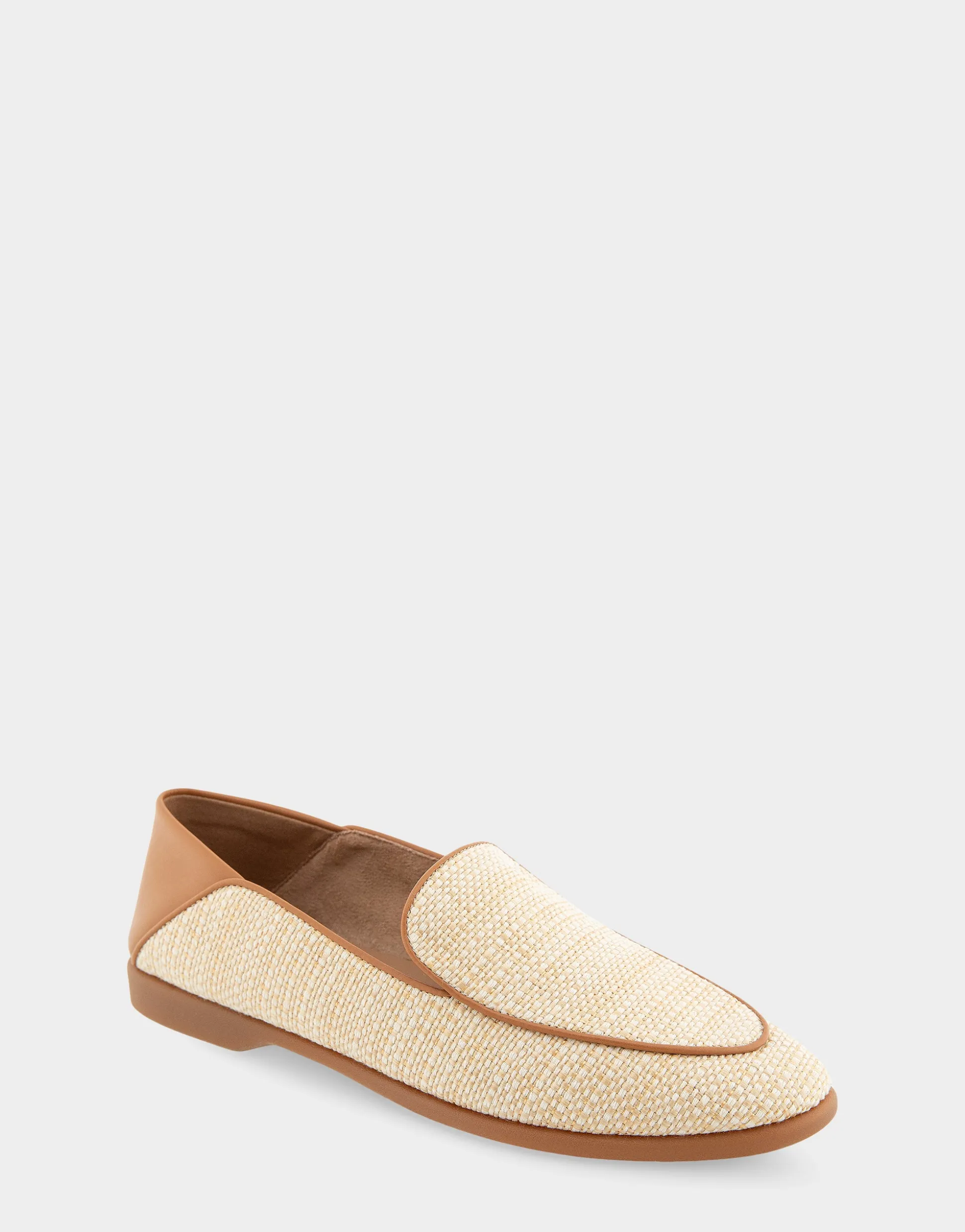 Comfortable Women's Collapsible Back Loafer in Natural Raffia Combo Raffia Fabric