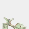 Comfortable Women's Crisscross Platform Sandal in Gleam Snake Embossed Leather