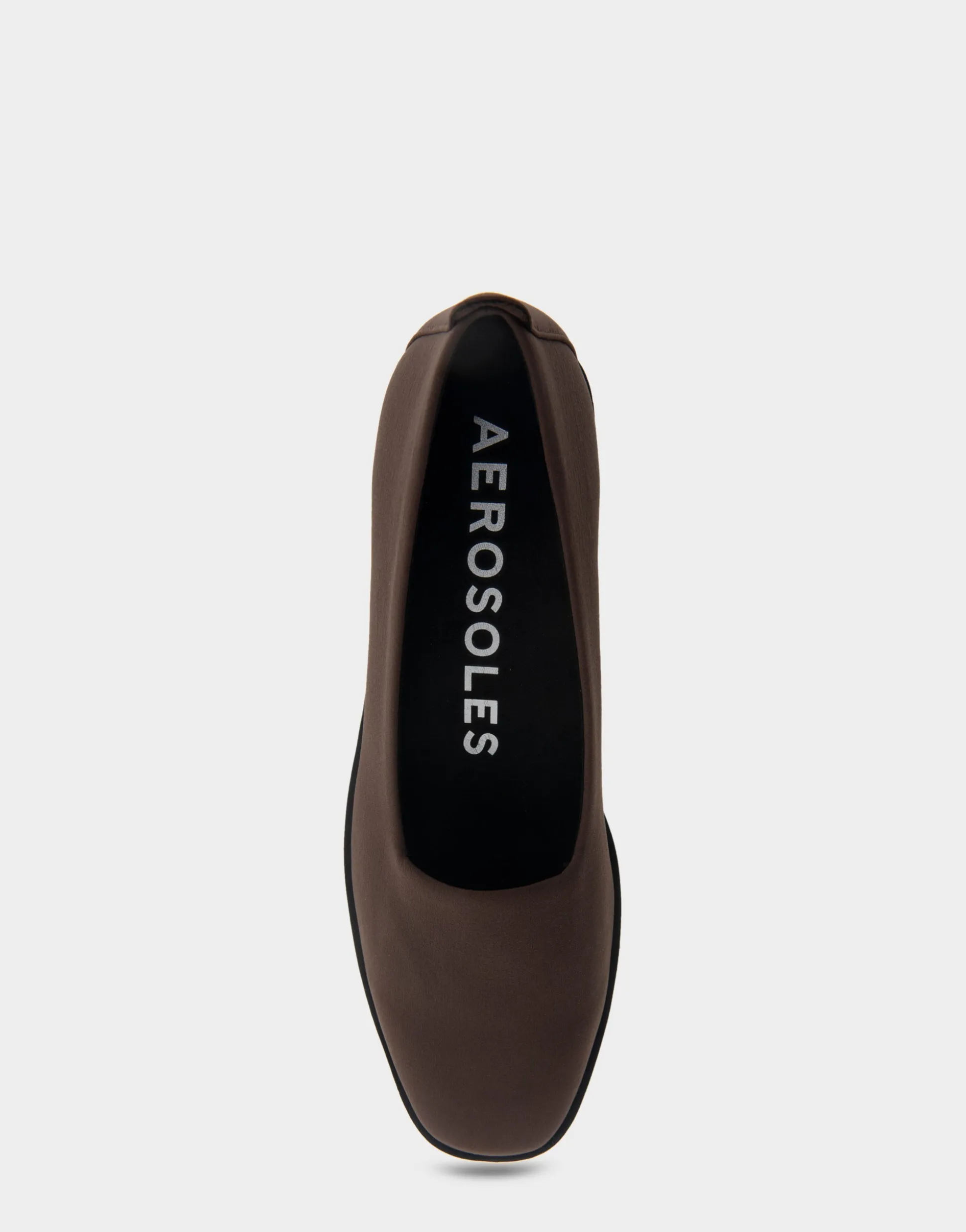Comfortable Women's Flatform Shoe in Brown Stretch Gabardine Fabric