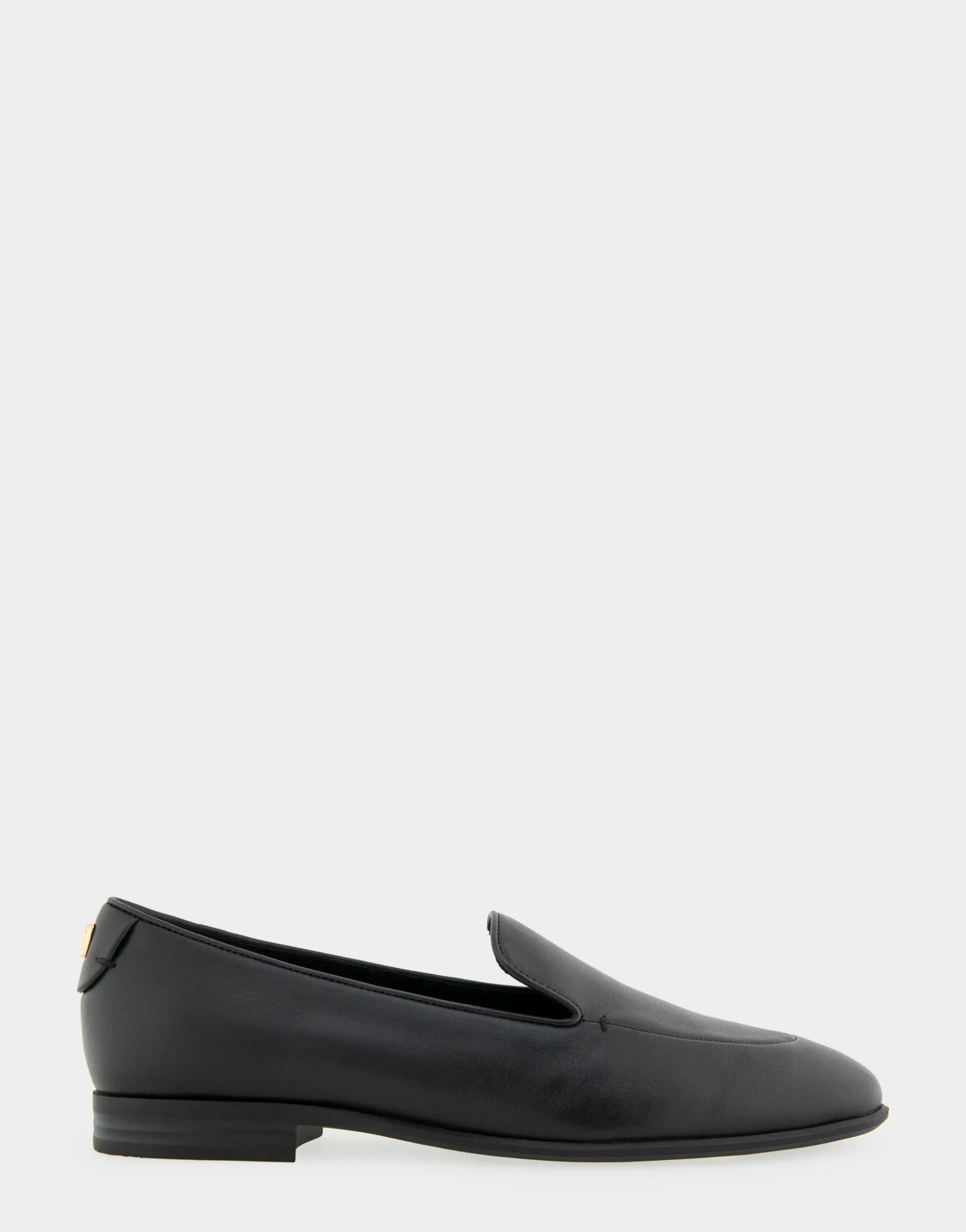 Comfortable Women's Flexible Tailored Clean Loafer in Black Leather