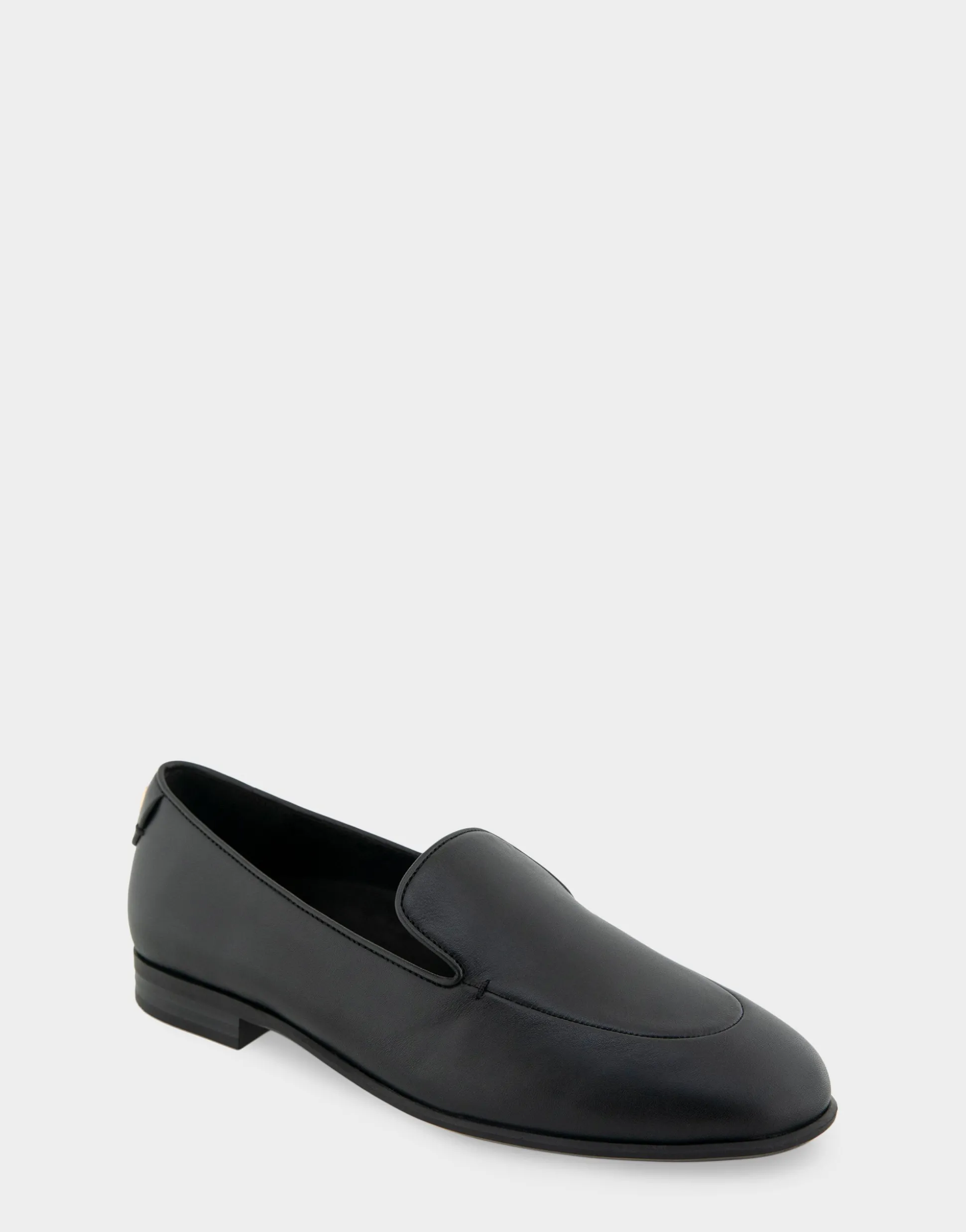 Comfortable Women's Flexible Tailored Clean Loafer in Black Leather