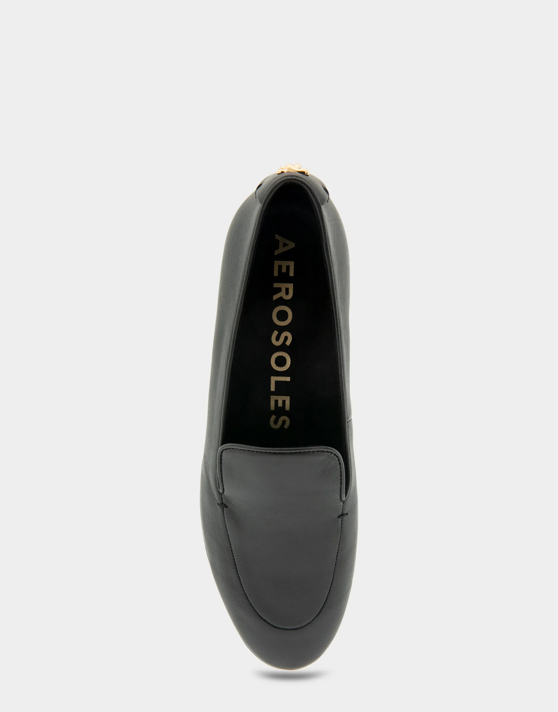 Comfortable Women's Flexible Tailored Clean Loafer in Black Leather