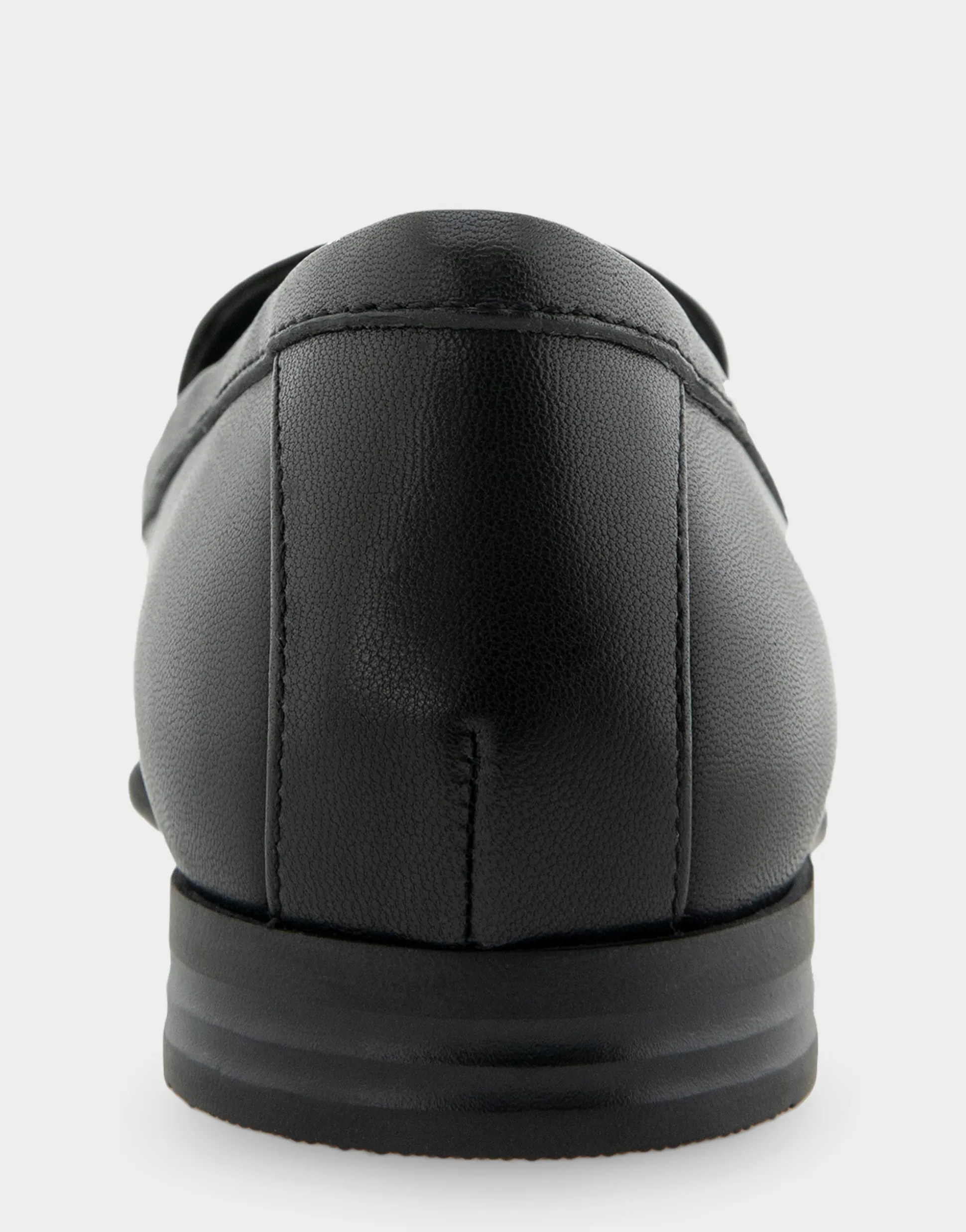 Comfortable Women's Flexible Tailored Debosssed Logo Loafer in Black Leather Leather