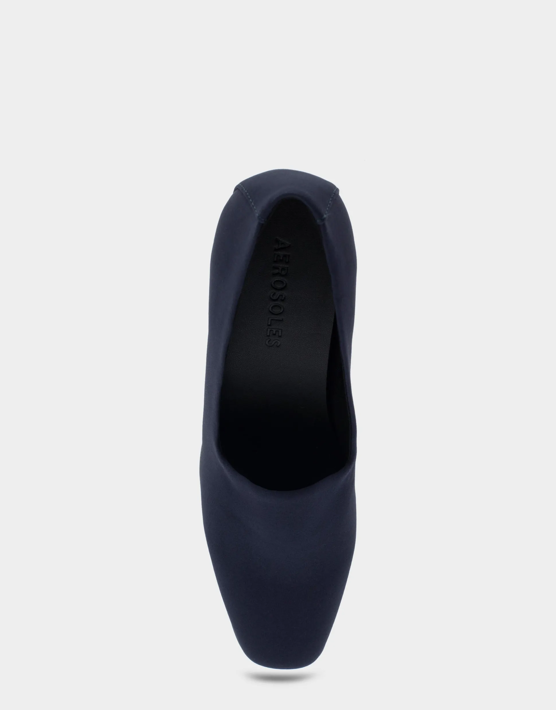 Comfortable Women's Heeled Pump in Navy Stretch Fabric