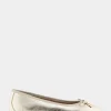Comfortable Women's Hidden Wedge Ballet Flat in Gold Faux Leather