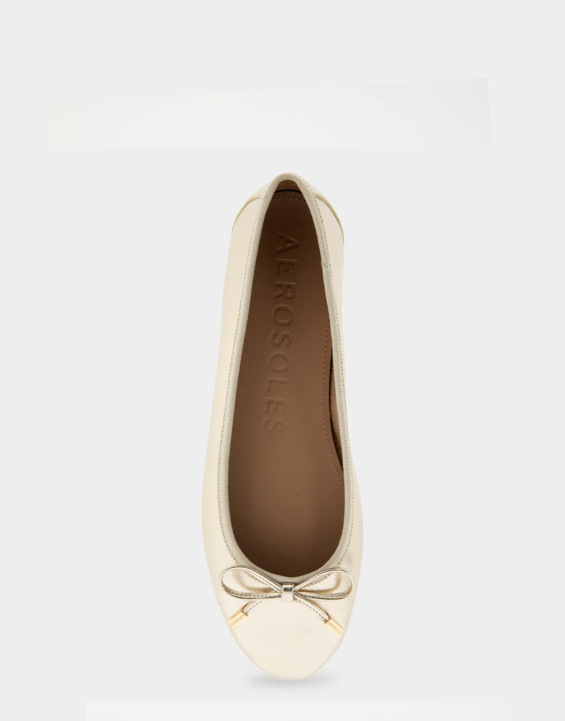 Comfortable Women's Hidden Wedge Ballet Flat in Gold Faux Leather