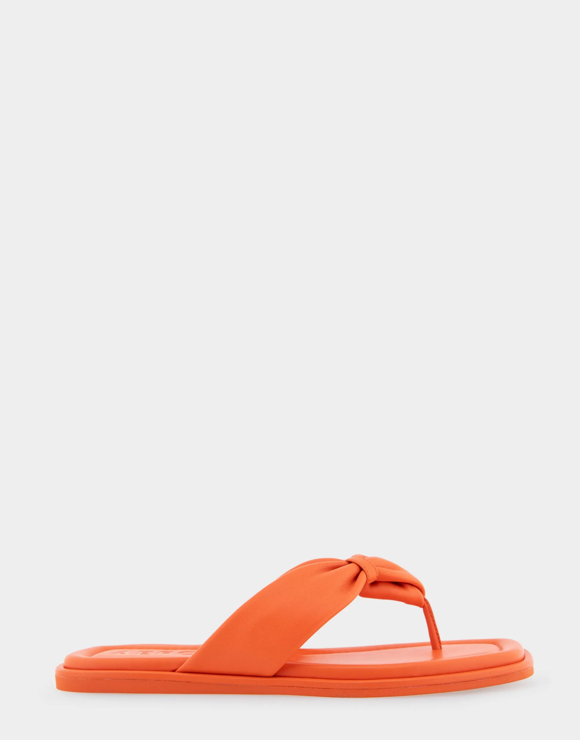 Comfortable Women's Knotted Thong Sandal in Mandarin Leather