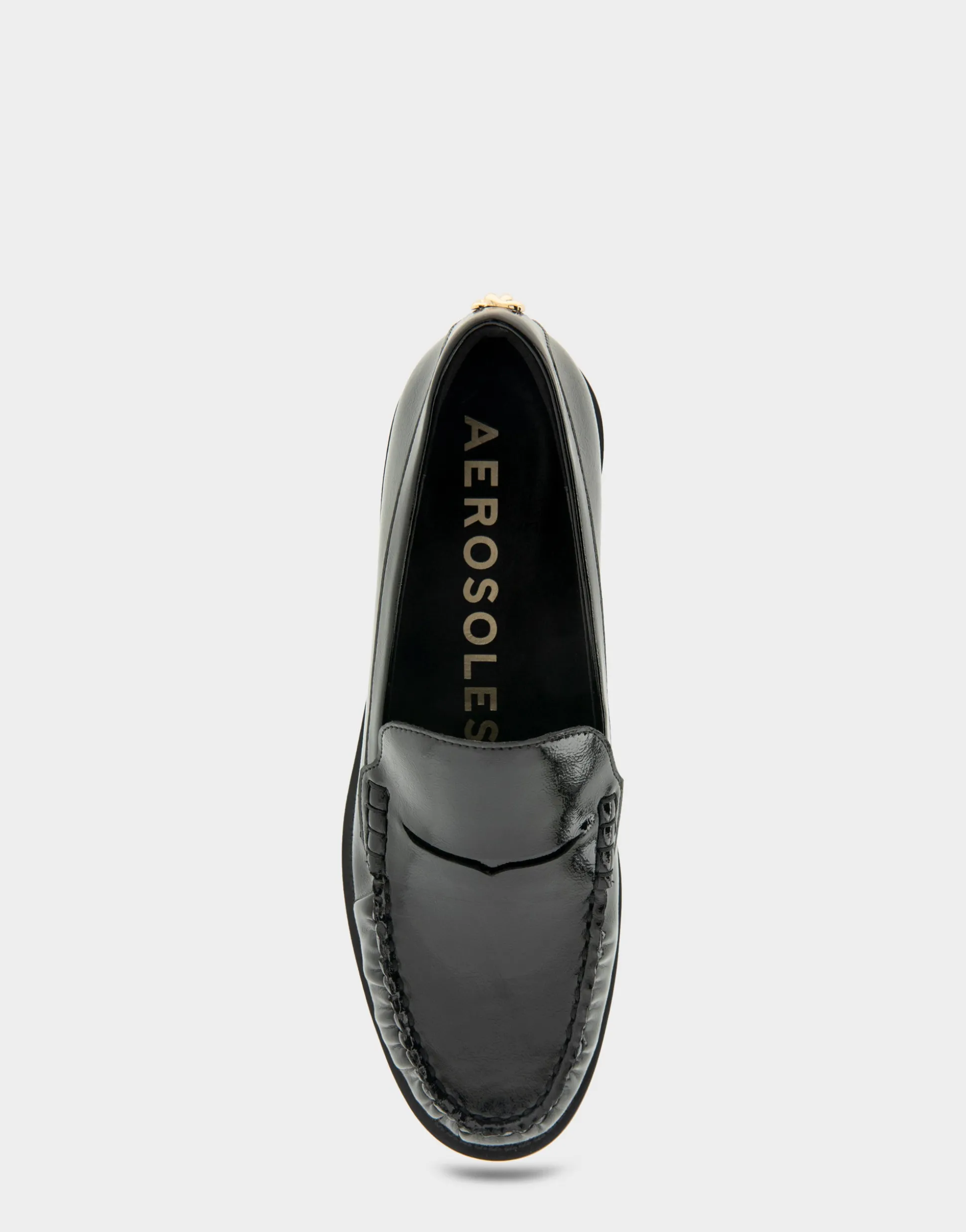 Comfortable Women's Lightweight Flexible Tailored Weejun Loafer in Black Crinkled Patent Faux Leather Patent Faux Leather