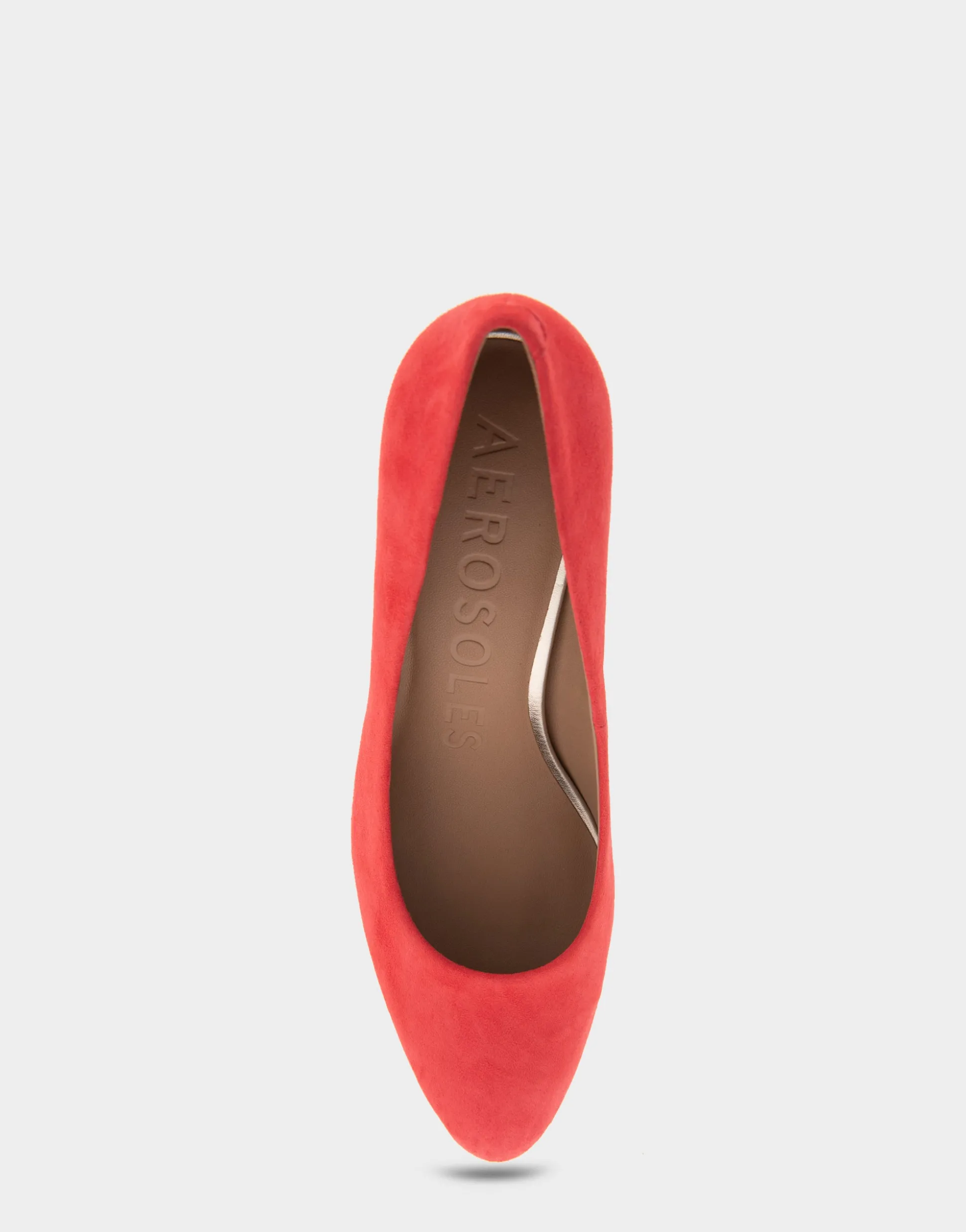 Comfortable Women's Mid Heel Pump in Red Genuine Suede