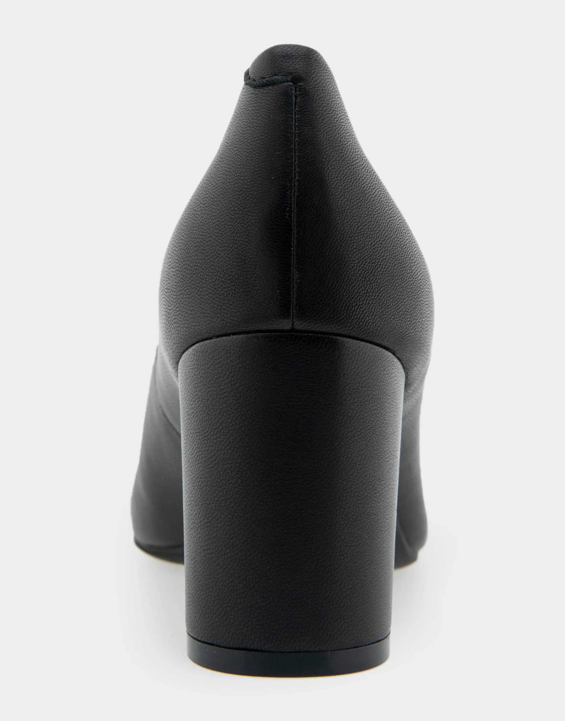 Comfortable Women's Mid Heel Pump in Genuine Black Leather