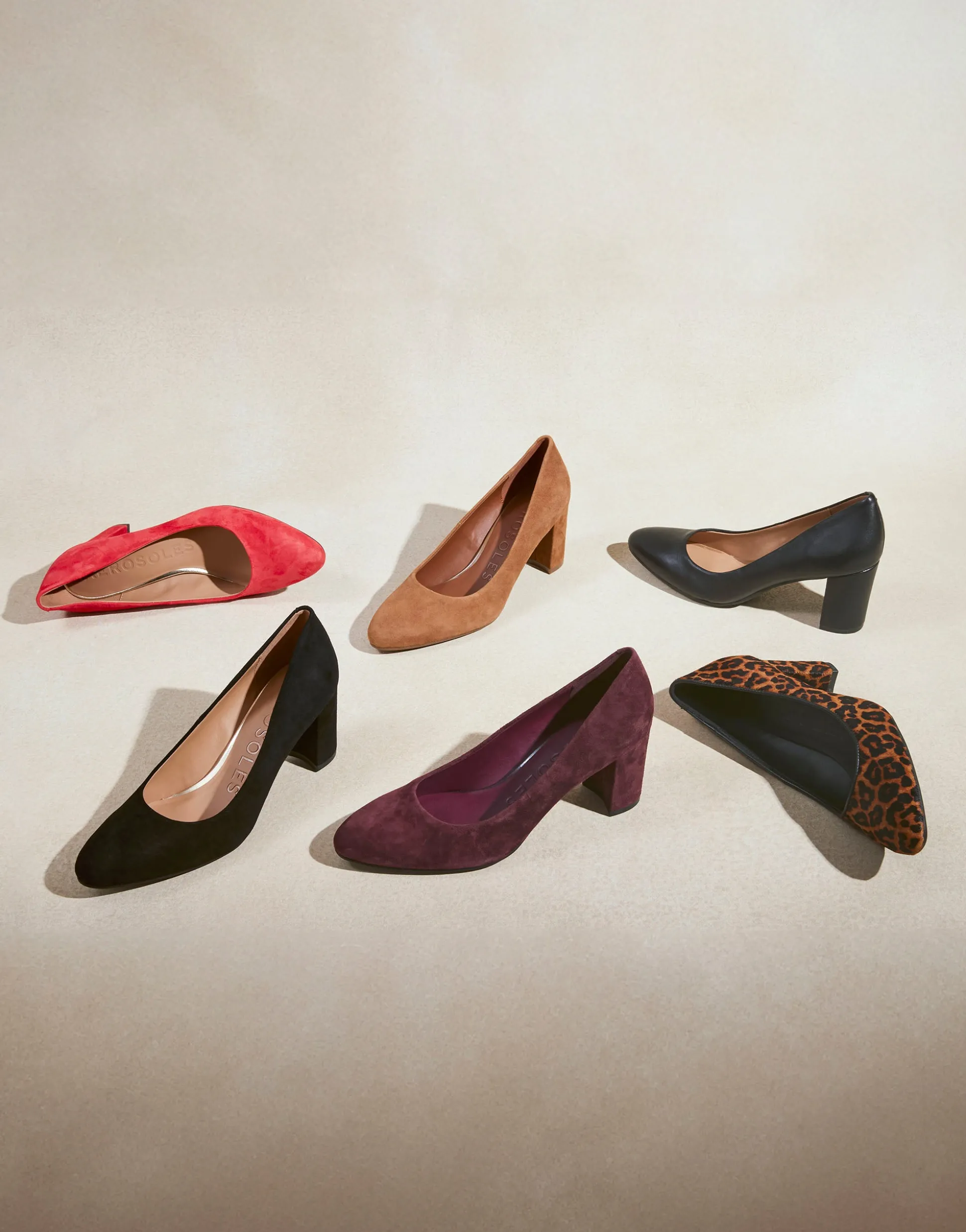 Comfortable Women's Mid Heel Pump in Red Genuine Suede
