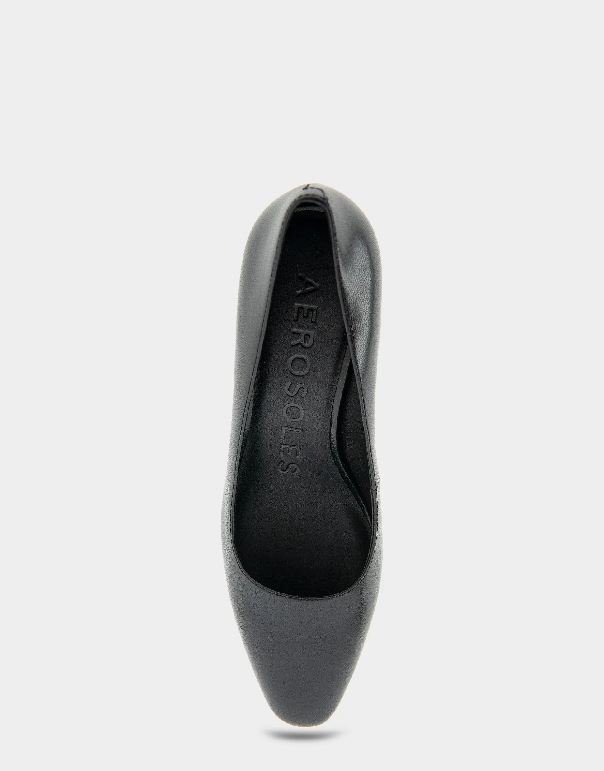 Comfortable Women's Mid-heel Pump in Black Leather