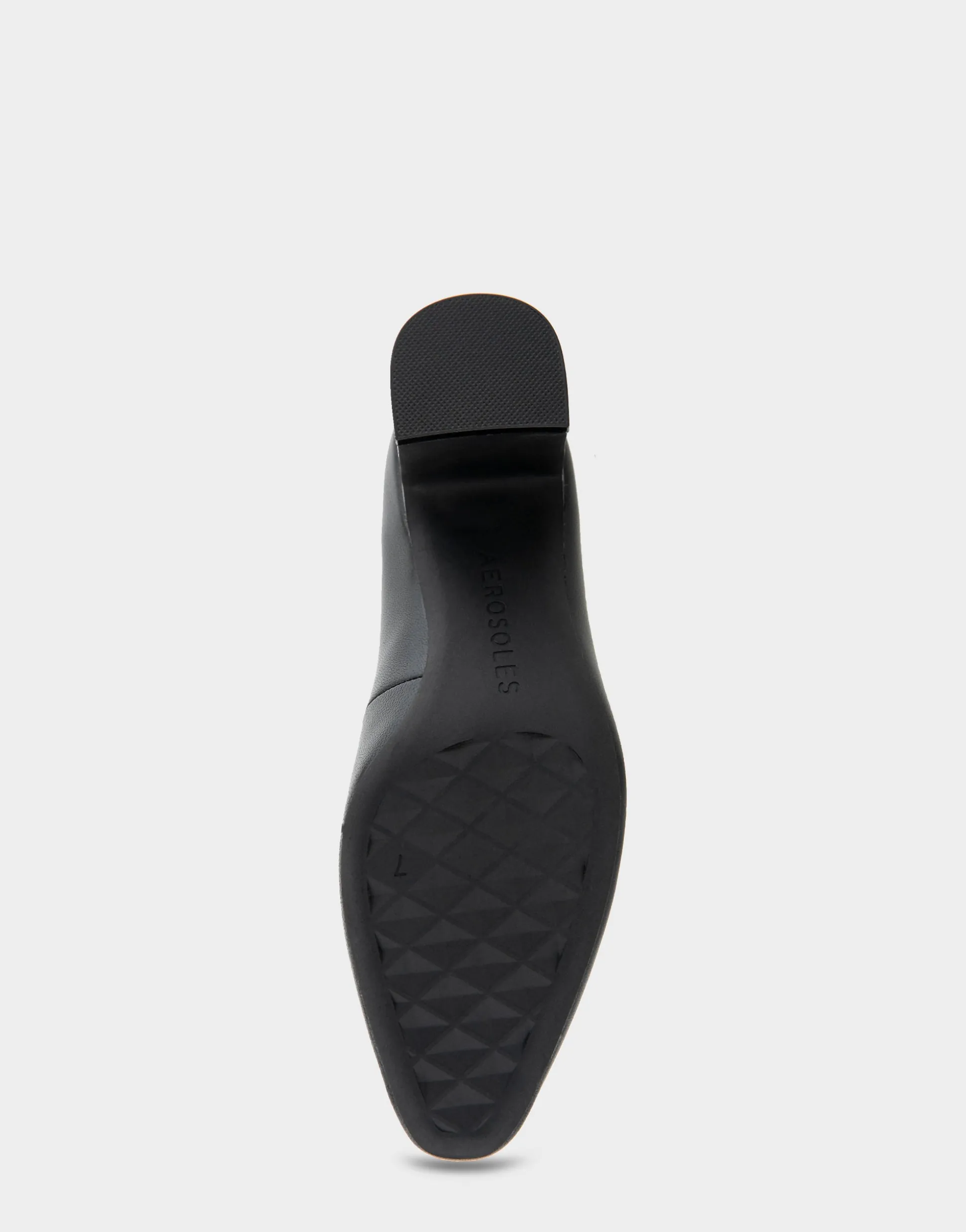Comfortable Women's Mid-heel Pump in Black Leather