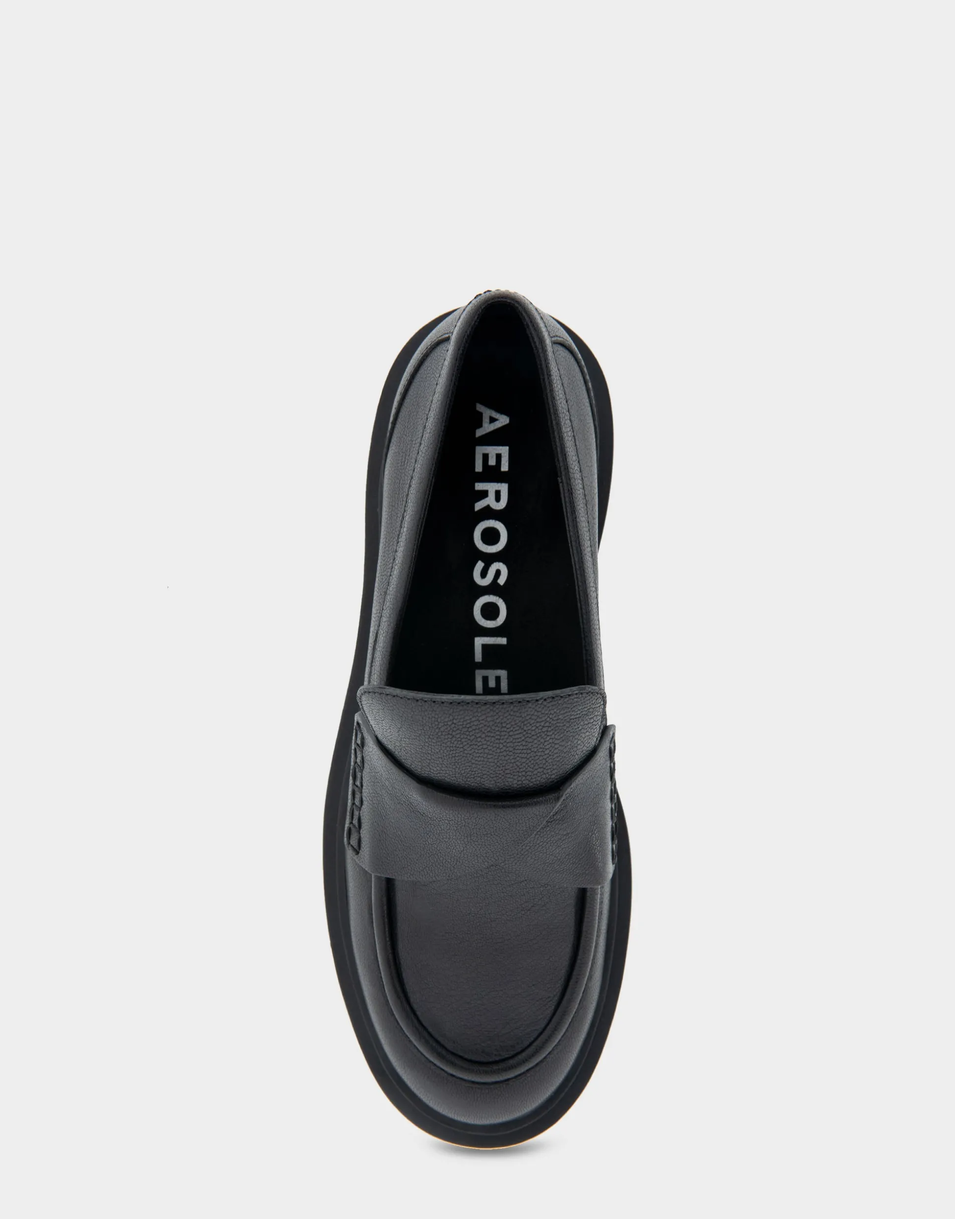 Comfortable Women's Molded Unit Loafer With Twisted Keeper in Black Waxy Leather Leather