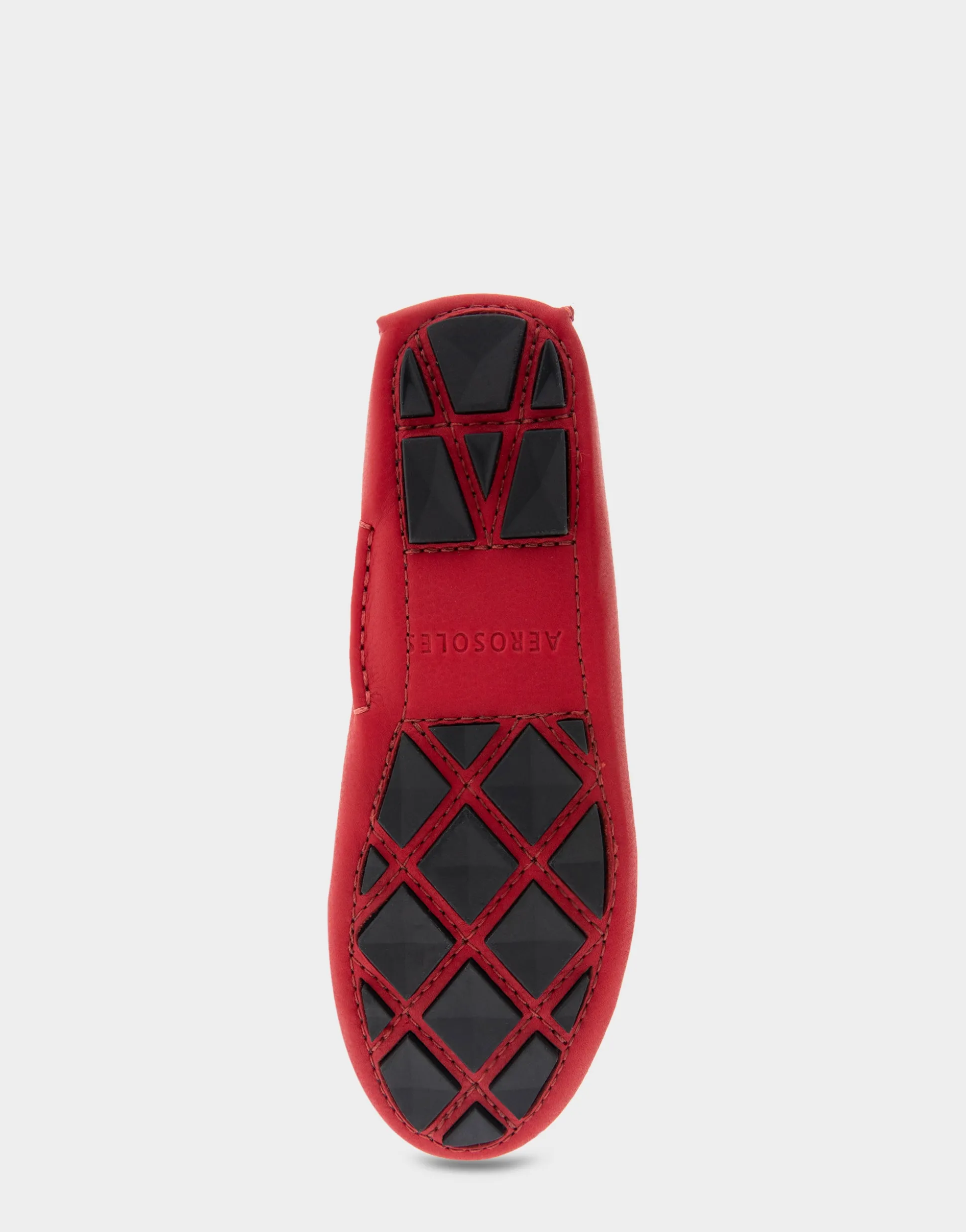 Comfortable Women's Ornamented Driver in Red Genuine Leather