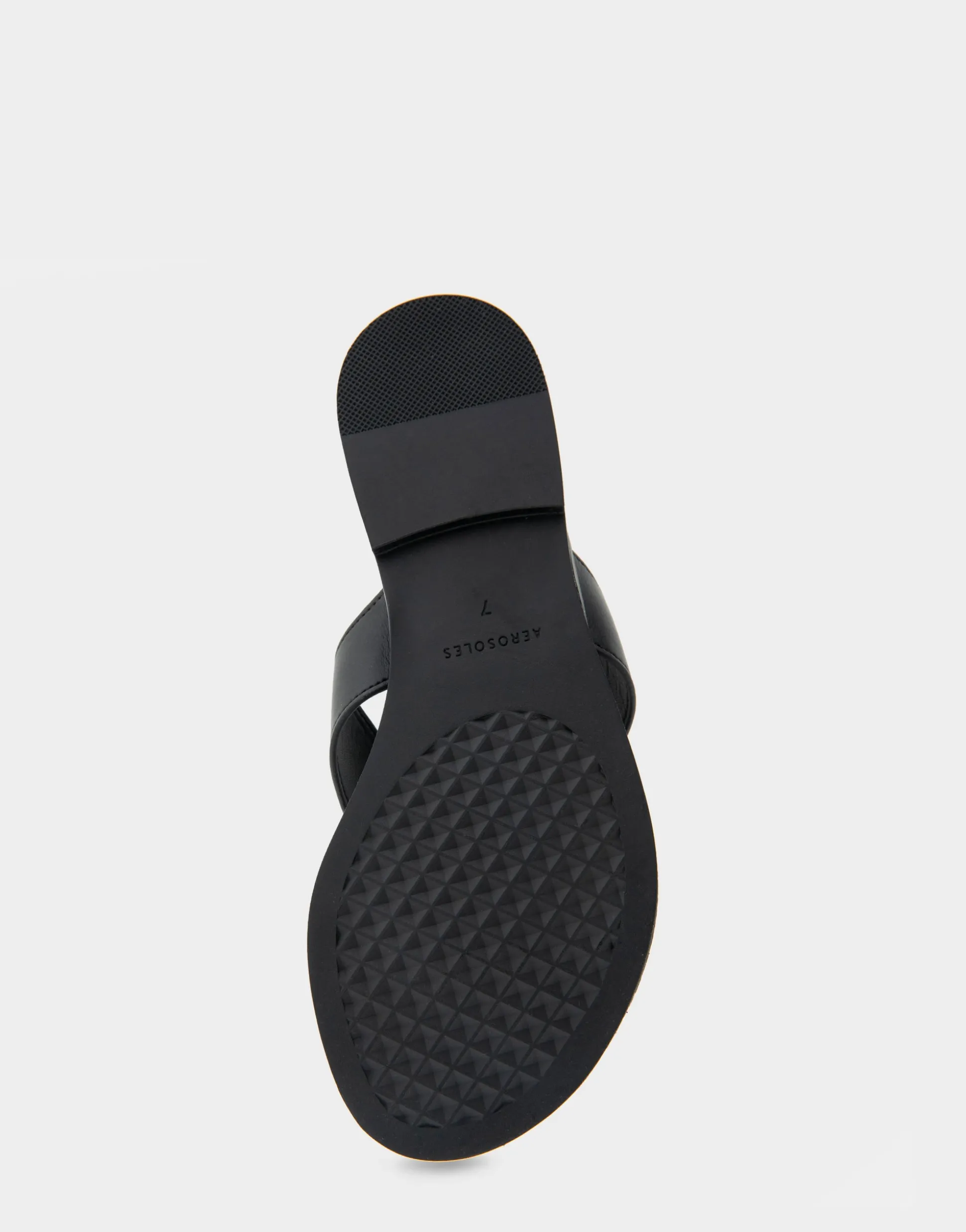Comfortable Women's Ornamented Thong Sandal in Black Faux Leather