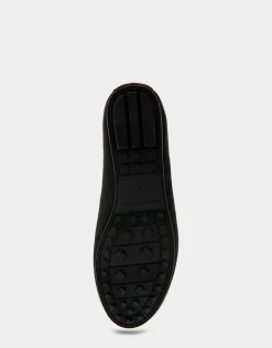 Comfortable Women's Ornamented Driver in Black Faux Suede