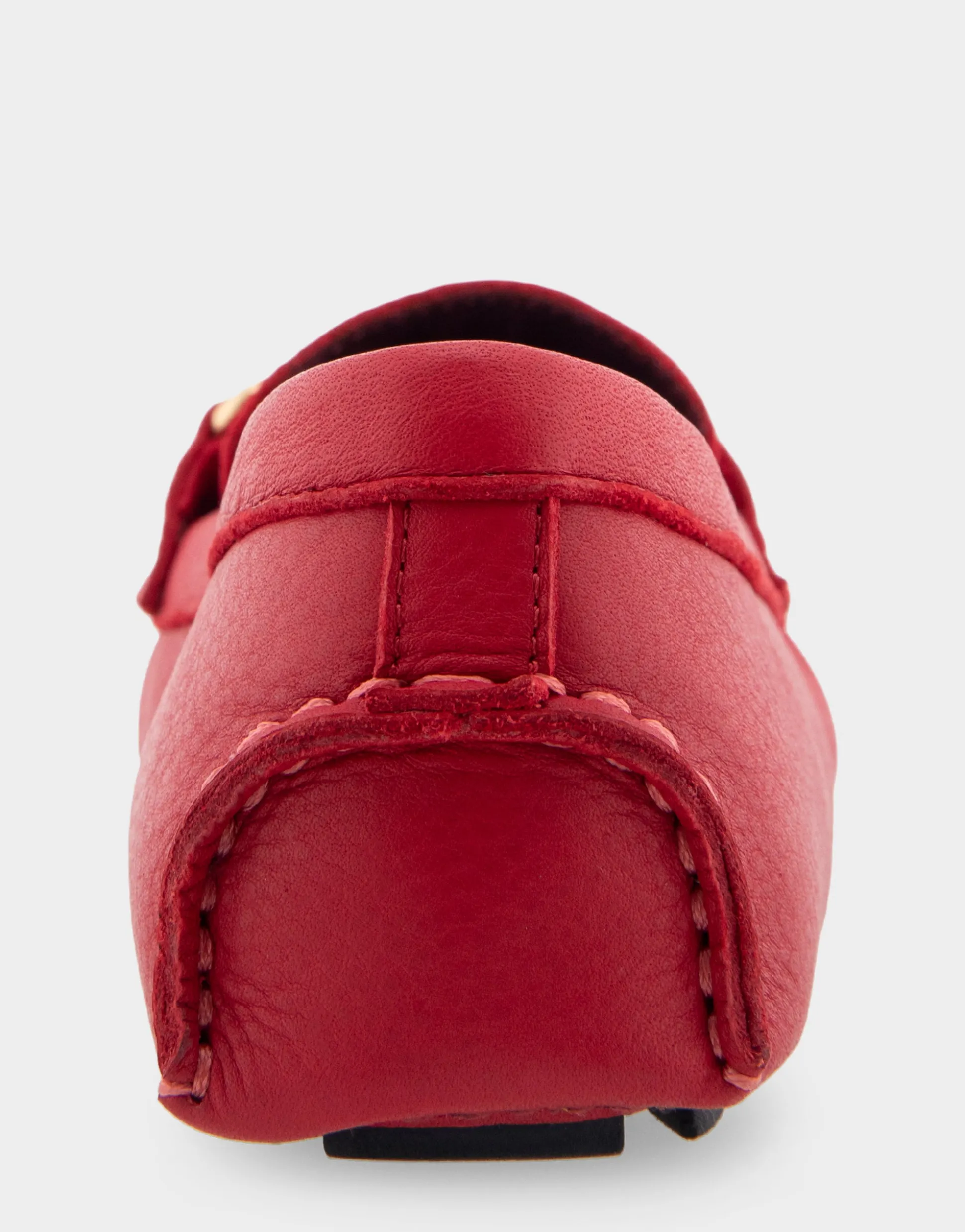 Comfortable Women's Ornamented Driver in Red Genuine Leather