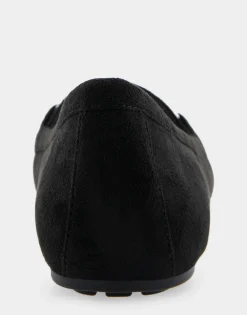 Comfortable Women's Ornamented Driver in Black Faux Suede