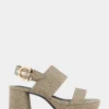 Comfortable Women's Platform Sandal in Soft Gold Fabric Metallic Lame Fabric