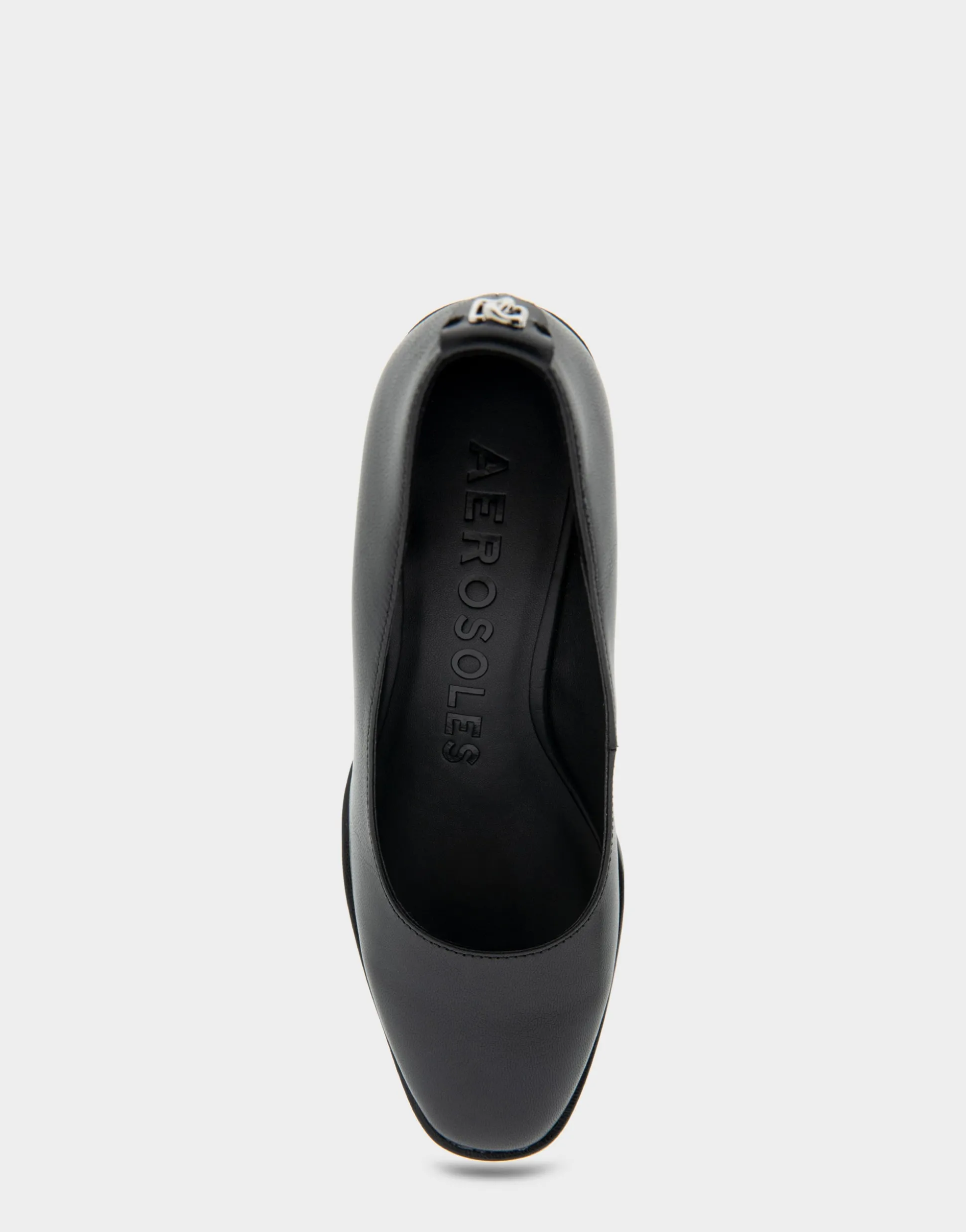 Comfortable Women's Sculpted Wedge Pump in Black Leather