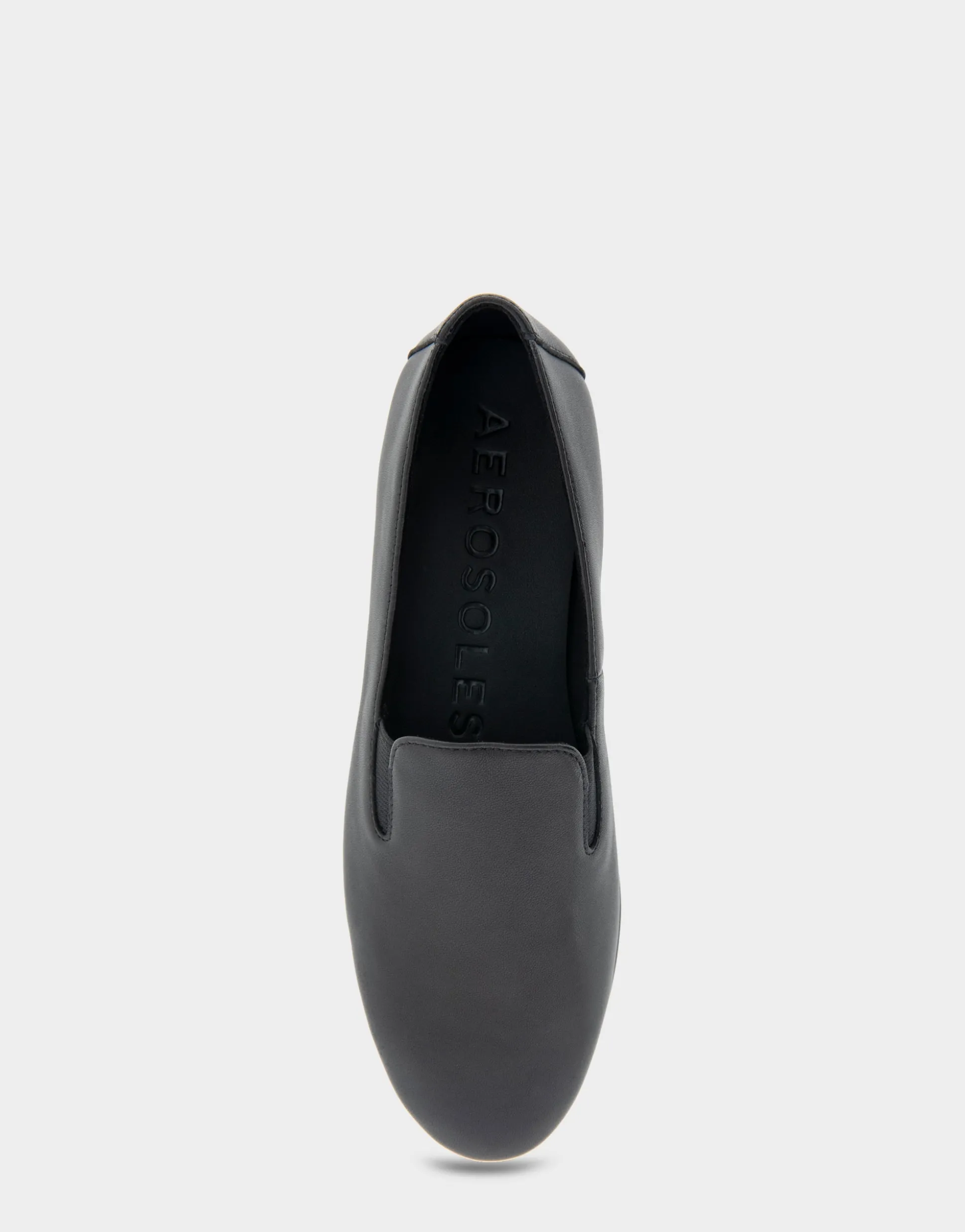 Comfortable Women's Slip On Double Gore Loafer in Black Leather Leather