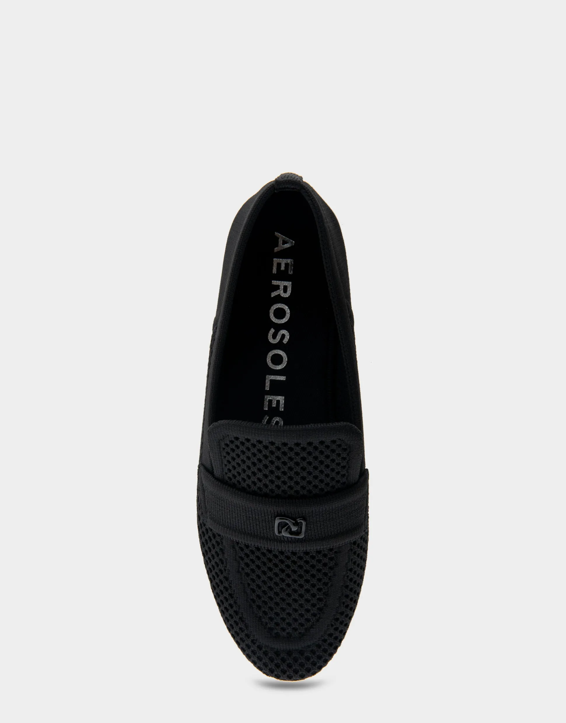 Comfortable Women's Stretch Knit Loafer in Black Knit Stretch Flyknit Fabric