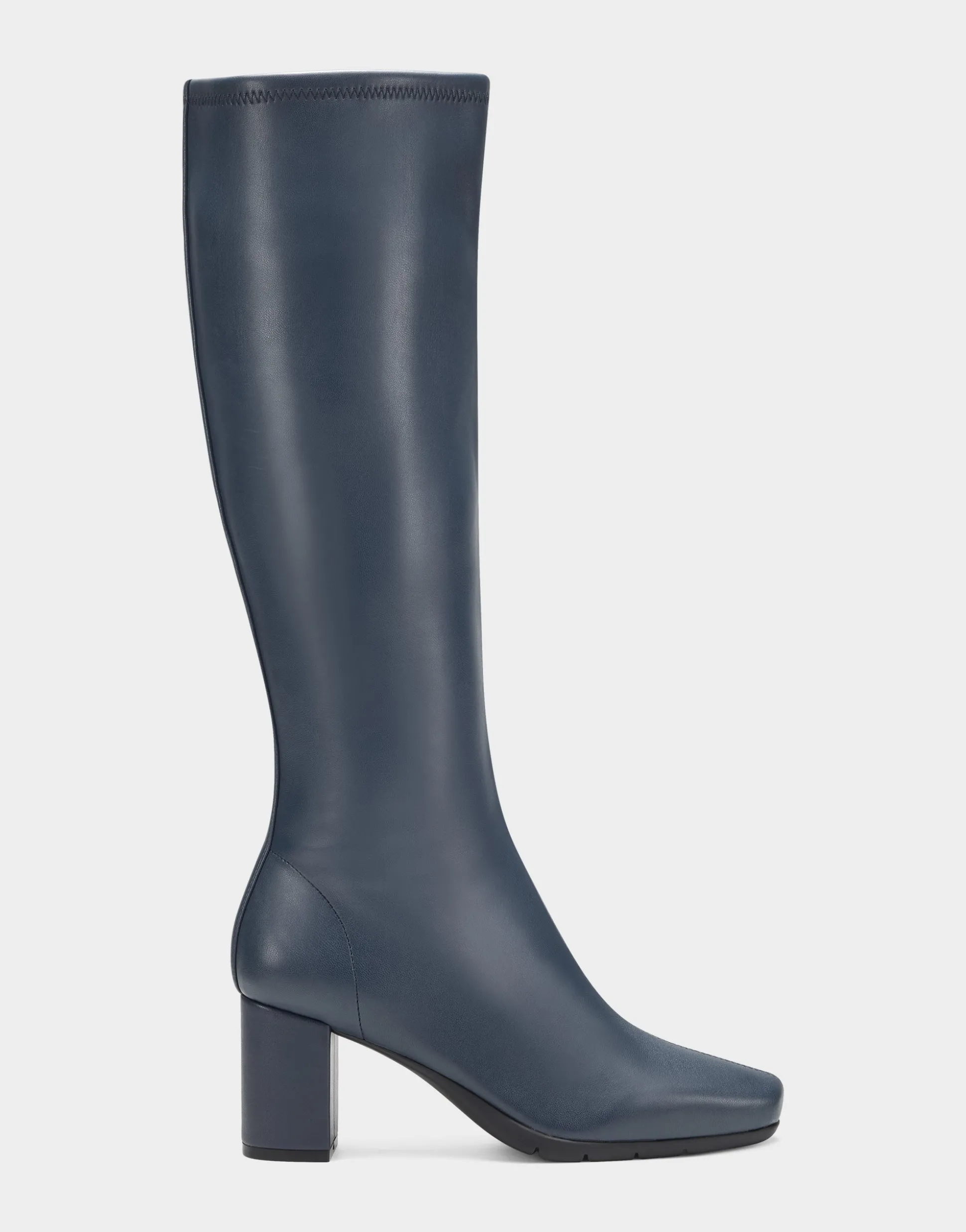 Comfortable Women's Tall Shaft Boot in Navy Faux Leather