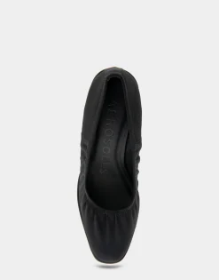 Comfortable Women's Wedge Pump in Black Gabardine Fabric