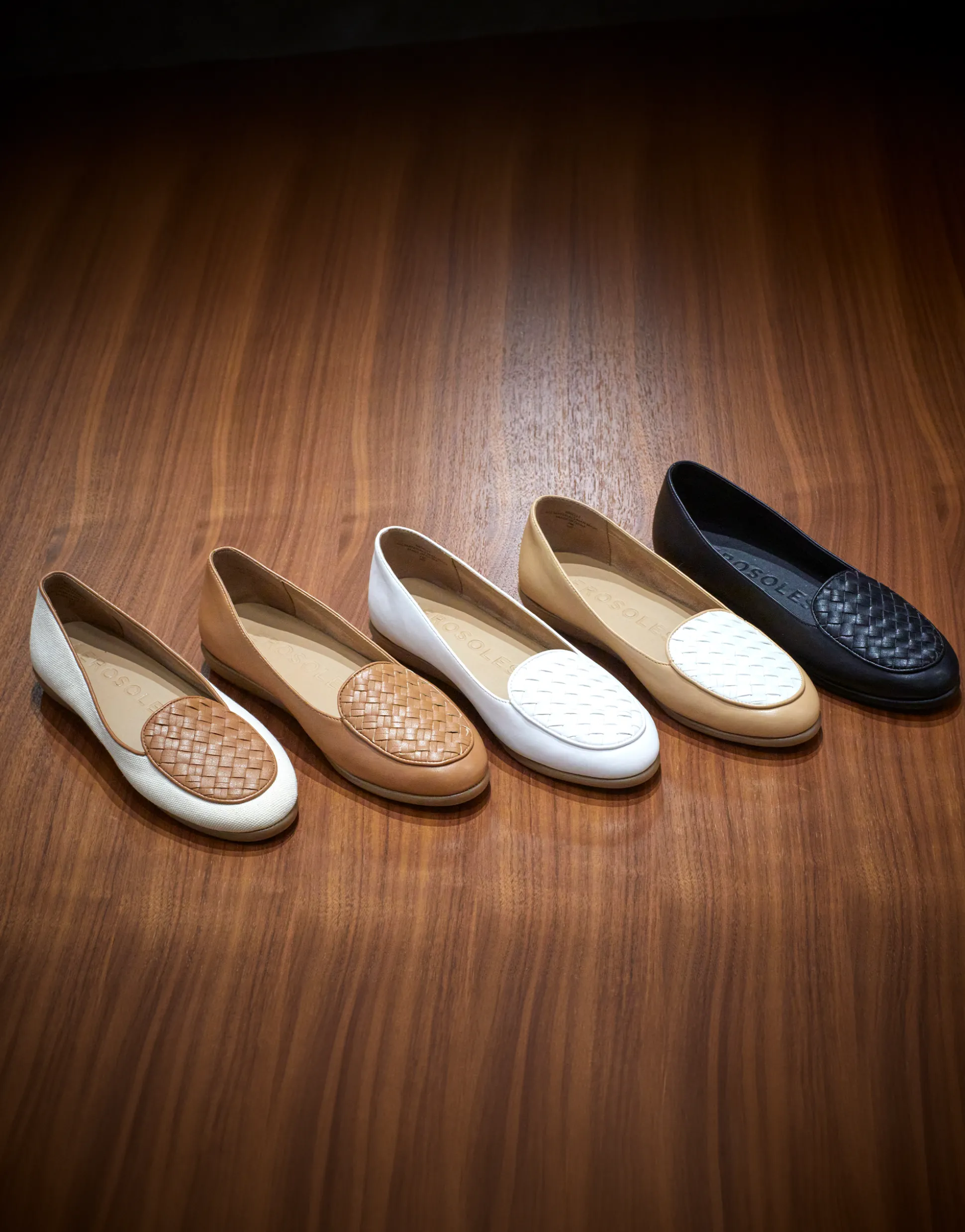 Comfortable Women's Woven Plug Loafer in Doe Faux Leather
